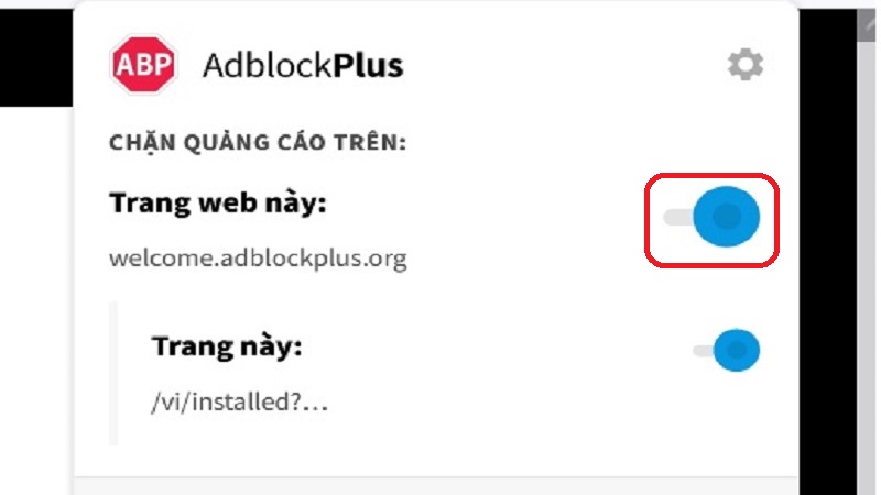 Bước 4 - Bật, tắt Adblock Plus